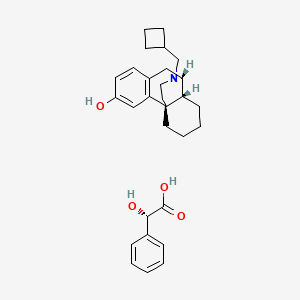 (1R,9R,10R)-17-(cyclobutylmethyl)-17-azatetracyclo[7.5.3.01,10.02,7]heptadeca-2(7),3,5-trien-4-ol;(2S)-2-hydroxy-2-phenylacetic acid - 259192-07-9