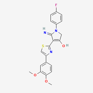 5-Amino-4-(4-(3,4-dimethoxyphenyl)thiazol-2-yl)-1-(4-fluorophenyl)-1,2-dihydro-3H-pyrrol-3-one - 