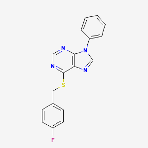 6-[(4-Fluorobenzyl)sulfanyl]-9-phenyl-9h-purine - 1652-70-6
