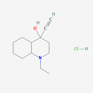 4-Quinolinol, 1-ethyl-4-ethynyldecahydro-, hydrochloride - 62233-59-4