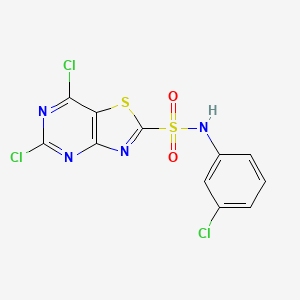 5,7-Dichloro-N-(3-chlorophenyl)thiazolo[4,5-d]pyrimidine-2-sulfonamide - 