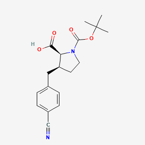 (2S,3R)-1-(tert-Butoxycarbonyl)-3-(4-cyanobenzyl)pyrrolidine-2-carboxylic acid - 