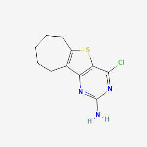 4-Chloro-7,8,9,10-tetrahydro-6H-cyclohepta[4,5]thieno[3,2-D]pyrimidin-2-amine - 