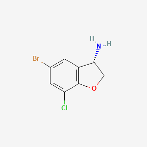 (3S)-5-Bromo-7-chloro-2,3-dihydro-1-benzofuran-3-amine - 