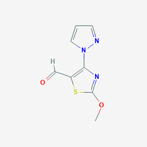 2-Methoxy-4-(1H-pyrazol-1-yl)-1,3-thiazole-5-carbaldehyde - 