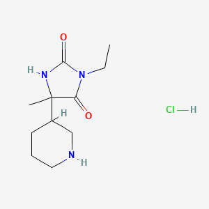 3-Ethyl-5-methyl-5-(piperidin-3-yl)imidazolidine-2,4-dione hydrochloride - 1432680-89-1