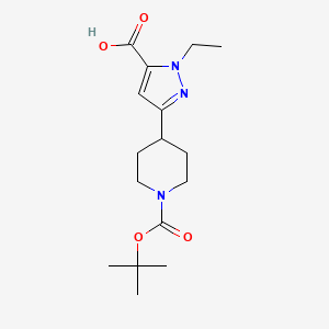 3-{1-[(tert-butoxy)carbonyl]piperidin-4-yl}-1-ethyl-1H-pyrazole-5-carboxylic acid - 