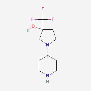 1-(Piperidin-4-yl)-3-(trifluoromethyl)pyrrolidin-3-ol - 