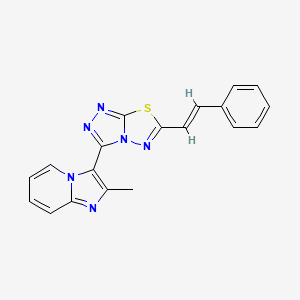 2-methyl-3-{6-[(E)-2-phenylethenyl][1,2,4]triazolo[3,4-b][1,3,4]thiadiazol-3-yl}imidazo[1,2-a]pyridine - 