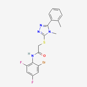 N-(2-bromo-4,6-difluorophenyl)-2-{[4-methyl-5-(2-methylphenyl)-4H-1,2,4-triazol-3-yl]sulfanyl}acetamide - 