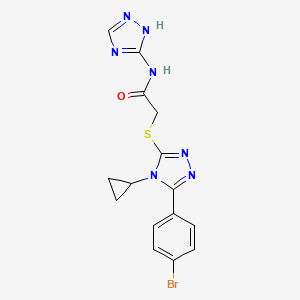 2-{[5-(4-bromophenyl)-4-cyclopropyl-4H-1,2,4-triazol-3-yl]sulfanyl}-N-(1H-1,2,4-triazol-3-yl)acetamide - 