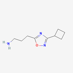 3-(3-Cyclobutyl-1,2,4-oxadiazol-5-yl)propan-1-amine - 