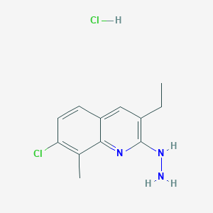 7-Chloro-3-ethyl-2-hydrazino-8-methylquinoline hydrochloride - 1172719-38-8