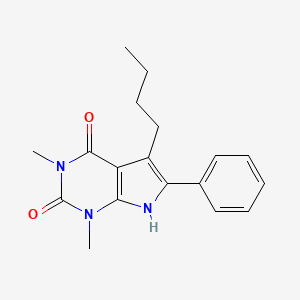 1H-Pyrrolo(2,3-d)pyrimidine-2,4(3H,7H)-dione, 5-butyl-1,3-dimethyl-6-phenyl- - 53681-32-6