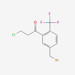 1-(5-(Bromomethyl)-2-(trifluoromethyl)phenyl)-3-chloropropan-1-one - 