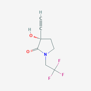 (3S)-3-Ethynyl-3-hydroxy-1-(2,2,2-trifluoroethyl)pyrrolidin-2-one - 