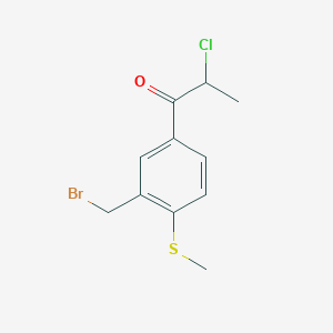 1-(3-(Bromomethyl)-4-(methylthio)phenyl)-2-chloropropan-1-one - 