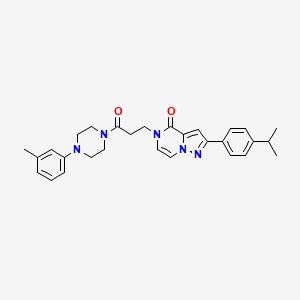5-{3-[4-(3-methylphenyl)piperazin-1-yl]-3-oxopropyl}-2-[4-(propan-2-yl)phenyl]pyrazolo[1,5-a]pyrazin-4(5H)-one - 