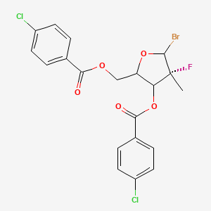 [(4R)-5-bromo-3-(4-chlorobenzoyl)oxy-4-fluoro-4-methyloxolan-2-yl]methyl 4-chlorobenzoate - 