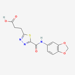 3-{5-[(1,3-Benzodioxol-5-ylamino)carbonyl]-1,3,4-thiadiazol-2-yl}propanoic acid - 1142209-53-7