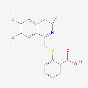 2-(6,7-Dimethoxy-3,3-dimethyl-3,4-dihydro-isoquinolin-1-ylmethylsulfanyl)-benzoic acid - 332358-89-1