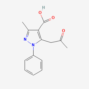3-methyl-5-(2-oxopropyl)-1-phenyl-1H-pyrazole-4-carboxylic acid - 294874-70-7