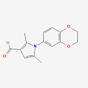 1-(2,3-dihydro-1,4-benzodioxin-6-yl)-2,5-dimethyl-1H-pyrrole-3-carbaldehyde - 878427-40-8