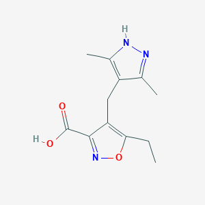 4-[(3,5-dimethyl-1H-pyrazol-4-yl)methyl]-5-ethylisoxazole-3-carboxylic acid - 1032296-44-8