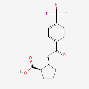 trans-2-[2-Oxo-2-(4-trifluoromethylphenyl)ethyl]cyclopentane-1-carboxylic acid - 733740-75-5