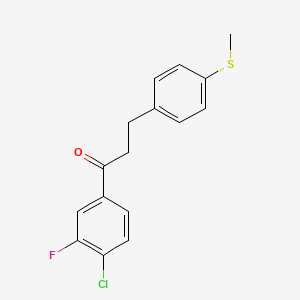 4'-Chloro-3'-fluoro-3-(4-thiomethylphenyl)propiophenone - 898781-42-5