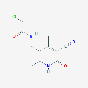 2-chloro-N-[(5-cyano-2,4-dimethyl-6-oxo-1,6-dihydropyridin-3-yl)methyl]acetamide - 956076-74-7