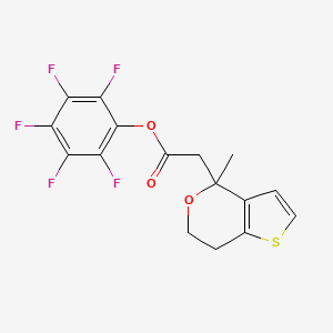 Pentafluorophenyl (4-methyl-6,7-dihydro-4H-thieno[3,2-c]pyran-4-yl)acetate - 916766-89-7