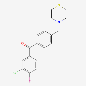 3-chloro-4-fluoro-4'-thiomorpholinomethyl benzophenone - 898782-87-1