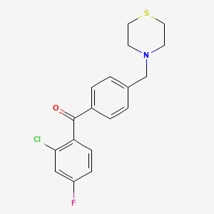 2-Chloro-4-fluoro-4'-thiomorpholinomethyl benzophenone - 898783-04-5