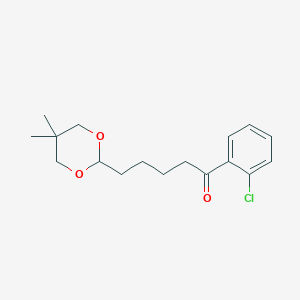 2'-Chloro-5-(5,5-dimethyl-1,3-dioxan-2-YL)valerophenone - 898785-92-7
