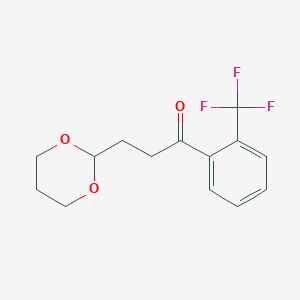 3-(1,3-Dioxan-2-YL)-2'-trifluoromethylpropiophenone - 898786-55-5