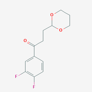 3',4'-Difluoro-3-(1,3-dioxan-2-YL)propiophenone - 884504-28-3