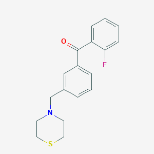 2-fluoro-3'-thiomorpholinomethyl benzophenone - 898763-40-1