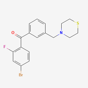 4-bromo-2-fluoro-3'-thiomorpholinomethyl benzophenone - 898763-52-5