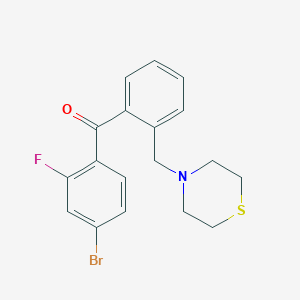 4-Bromo-2-fluoro-2'-thiomorpholinomethyl benzophenone - 898782-14-4