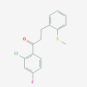 2'-Chloro-4'-fluoro-3-(2-thiomethylphenyl)propiophenone - 898780-34-2