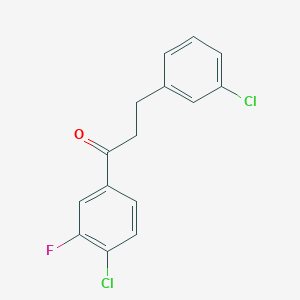 4'-Chloro-3-(3-chlorophenyl)-3'-fluoropropiophenone - 898787-18-3