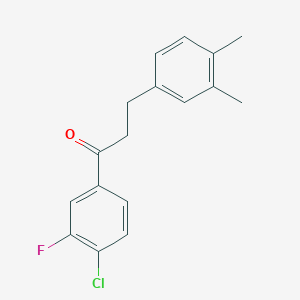 4'-Chloro-3-(3,4-dimethylphenyl)-3'-fluoropropiophenone - 898779-53-8