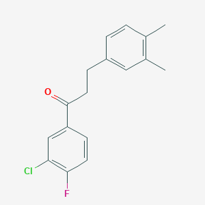 3'-Chloro-3-(3,4-dimethylphenyl)-4'-fluoropropiophenone - 898779-55-0