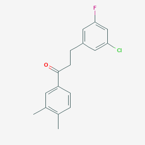 3-(3-Chloro-5-fluorophenyl)-3',4'-dimethylpropiophenone - 898750-76-0