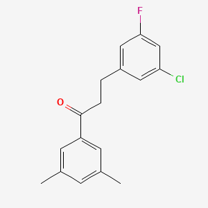 3-(3-Chloro-5-fluorophenyl)-3',5'-dimethylpropiophenone - 898750-79-3