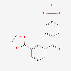3-(1,3-Dioxolan-2-YL)-4'-trifluoromethylbenzophenone - 898759-34-7