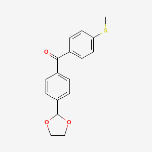 4-(1,3-dioxolan-2-yl)-4'-thiomethylbenzophenone - 898760-04-8