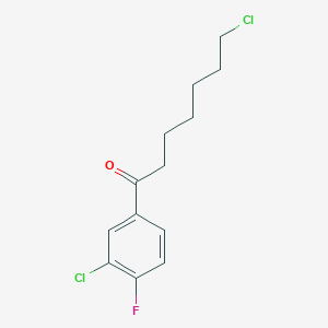 7-Chloro-1-(3-chloro-4-fluorophenyl)-1-oxoheptane - 898761-21-2