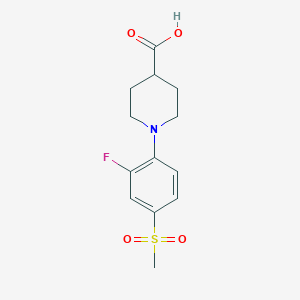 1-(2-Fluoro-4-(methylsulfonyl)phenyl)piperidine-4-carboxylic acid - 914637-69-7